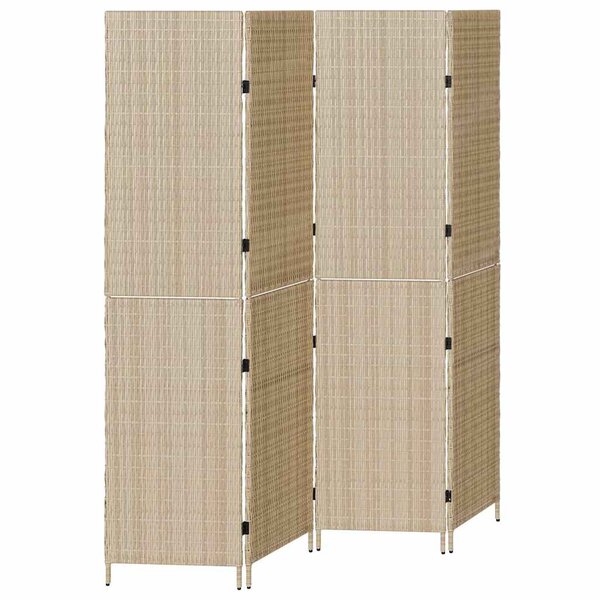 vidaXL Paravent Beige 196 x 180 cm polyrotin