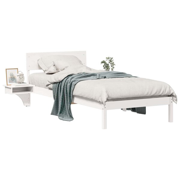 vidaXL Cadre de lit avec tête de lit Blanc 80 x 200 cm Pin massif
