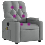 vidaXL Fauteuil de massage inclinable gris clair tissu