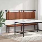 vidaXL Tête de lit suspendue Avec lumière LED Marron PU antique