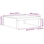 vidaXL Table basse en chêne noir - 100 x 100 x 35 cm  faite en bois d'ingénierie de qualité.