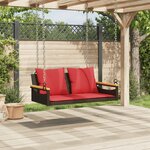 vidaXL Balancelle avec coussins marron 109x62x40 cm résine tressée