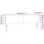 vidaXL Tête de lit à LED Crème 183x16x78/88 cm Tissu