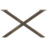vidaXL Pieds de table basse en forme de X  2 pièces  acier naturel  70 x (42-43) cm