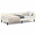 vidaXL Cadre de lit d'angle avec tête de lit Crème 80 x 200 cm