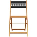vidaXL Chaises de bistrot lot de 2 noir bois d'acacia et corde