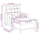 vidaXL Fauteuil avec repose-pied Vert foncé 60 cm Velours