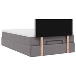 VidaXL Cadre de lit ottoman avec matelas gris 120x200 cm similicuir