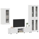 vidaXL Ensemble meuble TV avec tiroir FLORIN Blanc Bois d'ingénierie