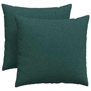 vidaXL Coussins de canapé 2 pc tissu Vert foncé 45 x 45 cm