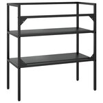 vidaXL Cadre de lavabo de salle de bain Noir 79x38x83 cm Fer