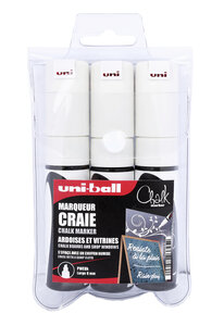Marqueurs chalk (craie) conique moyenne Blanc 3 pcs - Uni