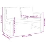vidaXL Banc de jardin 114 5 cm avec coussin crème Bois solide d'acacia
