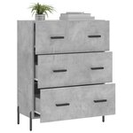 vidaXL Buffet gris béton 69 5x34x90 cm bois d'ingénierie