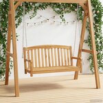 vidaXL Banc Balançoire 114 x 61 x 61 5 cm Bois de teck massif Naturel