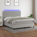 vidaXL Sommier à lattes de lit matelas et LED Gris clair 160x200 cm