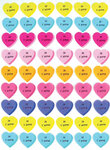 Stickers coeur je t'aime 2 cm multicolore x 54 pièces