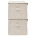 vidaXL Boîtes de rangement 2 Pièces Tissu 50x30x25 cm Crème