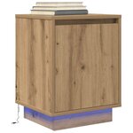vidaXL Armoire de chevet et lumières LED chêne artisanal 38x34x50 cm