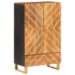 vidaXL Buffet marron et noir 60x33 5x100 cm bois massif de manguier