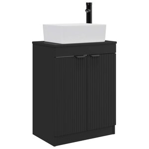 vidaXL Meuble de salle de bain avec évier Noir 54 x 35 x 83 cm