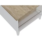 Table basse avec plateau relevable - Blanc/Chene - L 100 x P 50/72 x H 42/55 cm - EVAN