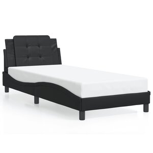 vidaXL Cadre de lit sans matelas Zadar noir 90x200 cm similicuir