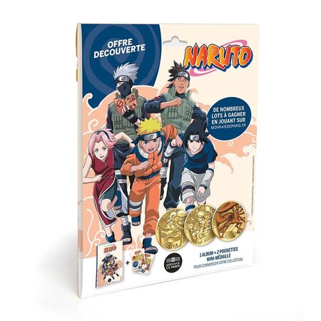Naruto - kit découverte:  album collector + 2 mini-médailles aléatoires