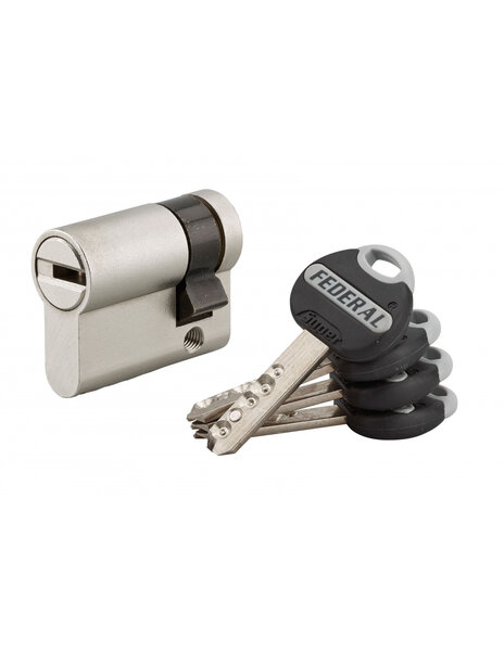 THIRARD - Demi-cylindre de serrure Federal   30x10mm  nickel  anti-arrachement  anti-perçage  4 clés