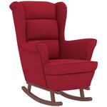 vidaXL Chaise à bascule avec pieds en bois et tabouret Bordeaux
