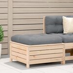 vidaXL Repose-pied de jardin avec coussin bois de pin massif