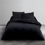 TODAY Parure de lit Coton 2 personnes - 240x260 cm - Uni Noir Sacha