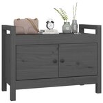 vidaXL Banc d'entrée Gris 80x40x60 cm Bois de pin massif
