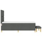 vidaXL Lit à ressort avec matelas et banc gris foncé 90x200 cm tissu