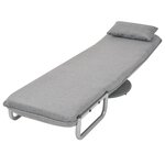 vidaXL Fauteuil pivotant et canapé-lit Gris clair Tissu