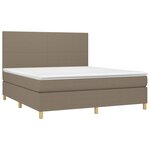 vidaXL Sommier à lattes de lit avec matelas Taupe 160x200 cm Tissu