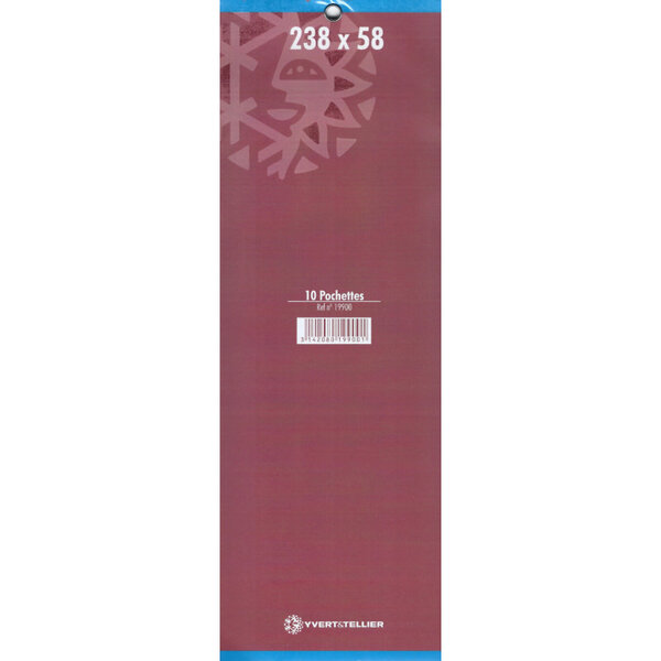 Pochettes double soudure 238 x 58 mm pour carnets personnages célèbres. Fond - Noir