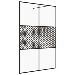 vidaXL Paroi de douche avec verre ESG transparent 140x195 cm Noir