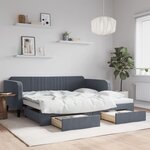 vidaXL Lit de jour avec gigogne et tiroirs sans matelas 100x200 cm