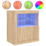 vidaXL Buffet avec lumières LED chêne sonoma 60 5x37x67 cm