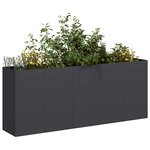 vidaXL Jardinière noir 200x40x80 cm acier laminé à froid