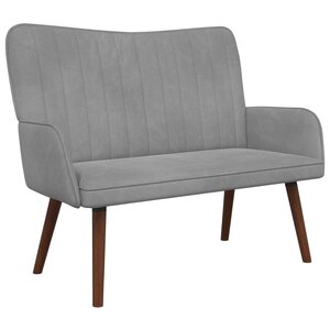 vidaXL Sofa 2 places Gris clair 115 x 61 x 87 cm Velours