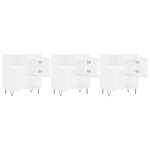 vidaXL Buffets 3 Pièces Blanc Bois d'ingénierie