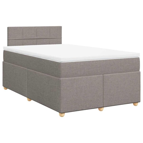 vidaXL Sommier à lattes de lit avec matelas taupe 120x190 cm tissu