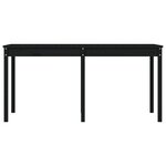 vidaXL Table de jardin noir 159 5x82 5x76 cm bois massif de pin