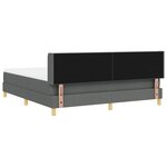 Lit avec sommier à ressorts vidaXL et matelas gris foncé 180x200 cm tissu