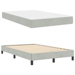 vidaXL Lit boxspring avec matelas Gris clair 120 x 220 cm Velours