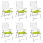 vidaXL Coussins de chaise de jardin lot de 6 vert vif 40x40x4 cm