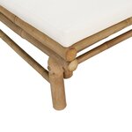 vidaXL Banc de jardin avec coussins blanc crème bambou