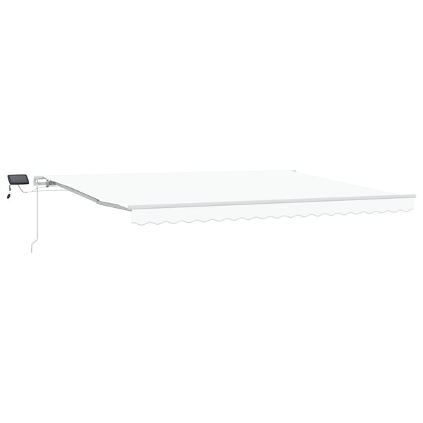 Auvent Rétractable Manuel vidaXL avec LED Blanc 450x350 cm